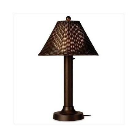 Patio Living Patio Living Concepts 17217 Tahiti II 34 Inch Table Lamp With Walnut Shade - Bronze 17217